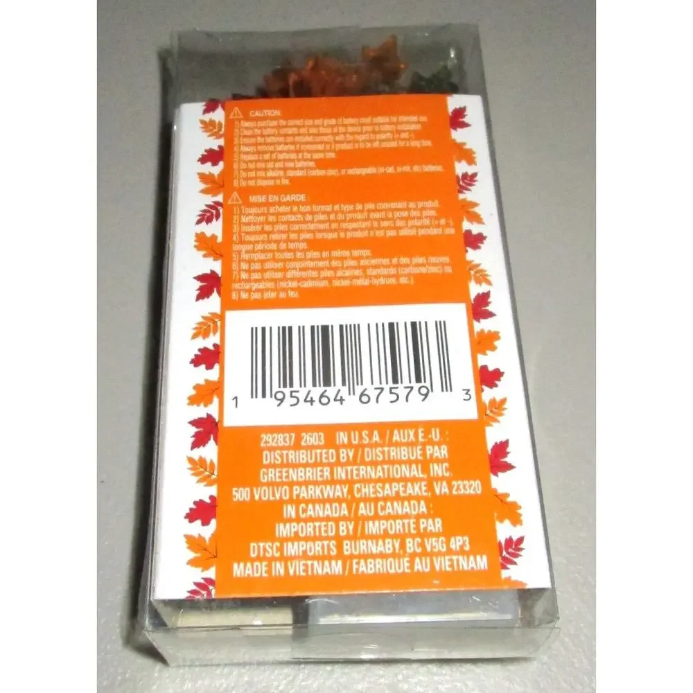 Autumn Leaves String Lights 12 Ct 4.3 Ft Battery Operated DIY Crafts Wreaths
